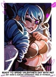 big_breasts biting_lip exposing_chest flashing_breasts gwen_(league_of_legends) invitation league_of_legends lingerie looking_at_viewer photo polaroid poposhirat roleplay selfie showing_breasts