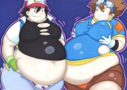 ash_ketchum bandai_namco crossover digimon digimon_adventure fat_face human human_only light-skinned_male light_skin nintendo obese obese_male pokemon pokemon_(anime) tagme taichi_kamiya