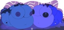 big_breasts blueberry_inflation breasts cleavage female huge_breasts hyper_breasts inflation mad_n_evil nipples tagme thick_thighs wide_hips