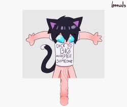 big_eyes big_penis bottomless cat_ears cat_tail catboy cute cute_expression cute_male femboy femboy_only huge_cock leeewds leo-catboy_(leeewds) light-skinned_femboy light-skinned_male light_skin male male_only massive_cock massive_penis original_character penis_out penis_size_difference shirt_only silly_face solo solo_female solo_femboy solo_focus twink