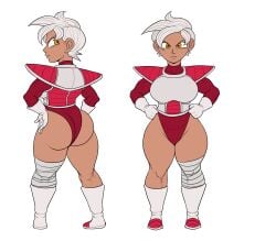 1girls big_ass big_breasts big_thighs boots character_sheet dark-skinned_female dark_skin detnox dragon_ball full_body gloves huge_ass huge_breasts huge_thighs original pose posing saiyan saiyan_armor saiyan_girl saiyan_tail short_hair tomboy tufura_(detnox) white_hair yellow_eyes