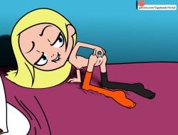 biting_lip blonde_hair cartoon_network dc pussy socks socks_only spread_anus teen teen_titans_go teenager terra_(dc) vagabundovir2al_(art) young