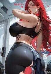 2girls ai_generated ass black_hair blue_hair catfight farting_in_face futanari irelia_xan katarina_du_couteau league_of_legends licking_pussy luxanna_crownguard piss_drinking red_hair wrestlingfacesitting