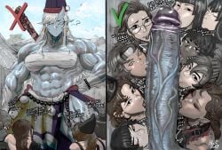 10girls 1futa 6+girls abs big_penis blue_body blue_ogre_(artist) blue_skin cock_worship collaborative_fellatio dick dickgirl fellatio female fit futa_on_female futanari hard_on harem height_difference huge_cock huge_penis hyper_penis large_penis licking_penis massive_penis muscular_futa oc oni oni_futa oni_horns oral original_character penis_awe penis_worship size_difference teruyo_fujimura throbbing_penis veiny_penis