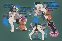 1girls 2024 2boys animal_genitalia animal_penis anthro antler_accessory antler_removal antlers ballsack blue_eyes blue_hair blush bottomless bottomless_femboy choker condom condom_on_antlers cuckold cum cum_in_pussy cum_inside deer deer_femboy earrings eyeshadow femboy femboy_cuck femboy_rimming_male filled_condom fishnet_armwear fishnet_bottomwear fishnet_legwear fishnets foot_on_head furry hi_res knot knotted_penis original original_character pink_eyes purple_eyes purple_hair rimming torn_condom turquoise_(ralek) vaginal_knotting vaginal_penetration vonepitaph