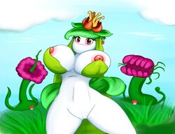 big_breasts blush breasts cactuscacti female flora_fauna huge_breasts lilligant nintendo plant pokemon video_games