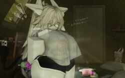 !! 1girls 3d big_breasts breasts caught caught_in_the_act chenoo dialogue eggplant english_text nipples object_insertion roblox roblox_avatar roblox_studio robloxian see-through_clothing standing tagme text thick_thighs thighs yukari_hanarr34