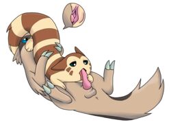 69_position blue_eyes ferret furret green_eyes linoone mammal mongoose mustelid mysterious_mew nintendo oral penis pokemon pussy sex tongue tongue_out video_games weasel