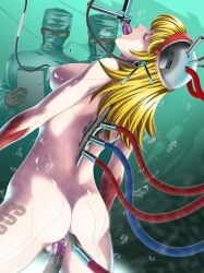 blonde_hair bubble cyborg_009 francoise_arnoul long_hair machine open_mouth oral science_fiction scientist stasis_tank technology tube underwater vaginal_penetration