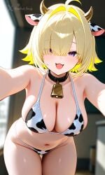 1female 1girls 2026 adult adult_female ai ai_art ai_assisted ai_generated animal_print anime anime_style arms_up bangs bare_shoulders bell big_breasts big_hips bikini bikini_bottom bikini_top blonde_hair blonde_hair_female blurry_background blush blushed_face blushing_at_viewer blushing_female bob_cut breast_focus breasts cleavage close-up close_up close_up_view collar cow_bell cow_bikini cow_ears cow_girl cow_girl_outfit cow_horns cow_print cow_print_bikini cow_print_panties cowgirl curvy curvy_body curvy_female curvy_figure curvy_hips curvy_thighs elegg_(nikke) female female_focus female_only foreshortening girl goddess_of_victory:_nikke hazelnut_bee hi_res high_resolution highres hips human indoors large_breasts large_hips large_thighs leaning leaning_forward looking_at_viewer midriff navel nikke open_mouth open_mouth_smile outstretched_arms pinup pinup_pose pov pov_eye_contact pov_male purple_eyes purple_eyes_female reaching_towards_viewer sexy sexy_body sexy_pose short_hair short_hair_female skimpy skimpy_bikini skimpy_clothes skimpy_outfit smile smile_at_viewer smiley_face solo solo_female solo_focus standing stomach string_bikini suggestive suggestive_look teasing teasing_viewer thick_breasts thick_thighs thighs torso_focus towards_viewer viewer_pov voluptuous voluptuous_body voluptuous_female watermark wide_hips