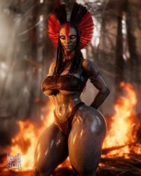 3d 3d_(artwork) ai_assisted ai_generated alien alien_girl alien_humanoid athletic athletic_female avatar:_fire_and_ash bandeau barely_clothed beautiful big_ass big_butt bikini bikini_top black_hair blue_skin bottom_heavy braids bubble_butt curvy evil_grin face_paint fangs female_only fire hand_on_hip headwear high_quality high_resolution highres hourglass_figure hourglass_figured_female huge_ass james_cameron's_avatar jewelry large_ass leather lewdstein loincloth long_hair looking_at_viewer micro_bikini na'vi oiled oiled_skin parody pointy_ears red_headwear revealing_clothes skimpy skimpy_bikini smoke straps string_panties stripes thick_ass thick_thighs thighs toned tribal tribal_clothing varang varang_(avatar) voluptuous