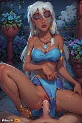 1boy 1boy1girl 1girls ai_generated armlet artist_name atlantis:_the_lost_empire bandeau bare_shoulders blue_flower breasts closed_eyes collarbone cum cum_in_pussy cum_on_body cum_on_breasts dark-skinned_female dark_skin disney earrings female flower grey_hair hair_between_eyes hi_res high_heels jewelry kida long_hair makeup medium_breasts navel necklace night no_panties outdoors patreon_username penis pov pussy rule34lab sex shiny_skin solo_focus spread_legs straight strapless uncensored vaginal_penetration vaginal_sex white_hair