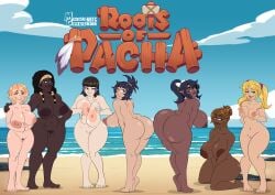 5_fingers 5_toes 7girls alternate_version_available areola areolae arm_around_another ass background barefoot beach big_areola big_areolae big_hips big_thighs bikini black_hair blonde_hair blue_eyes braided_hair breasts brown_clothing brown_eyes bubble_butt bush cavegirl cavewoman completely_nude completely_nude_female dark_skin digital_media_(artwork) dirty_blonde_hair dreadlocks earrings era_(roots_of_pacha) exposed_ass exposed_breasts exposed_pussy female female_only freckles freckles_on_breasts freckles_on_face full_body full_naked fully_nude grabbing_breasts headband heterochromia highres huge_ass human ibon_(roots_of_pacha) illoe_(roots_of_pacha) indie_game jewelry large_breasts logo long_hair long_hair_female mana_(roots_of_pacha) mature_female moisesgrafic mole mole_under_eye multiple_girls naked naked_female nature nipples no_panties nude nude_female pale_skin pawg pigtails ponytail prehistoric presenting_ass presenting_breasts presenting_hindquarters primal primitive pubic_hair pussy red_eyes roots_of_pacha round_ass sand sayra_(roots_of_pacha) seductive_smile short_hair short_hair_female smile squeezing_breasts stone_age thick_hips thick_thighs thighs tied_hair uncensored vallah_(roots_of_pacha) voda_(roots_of_pacha) water watermark wide_hips