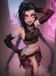 1futa ai_generated arcane armor armpits ass balls belt belt_buckle belt_collar big_ass big_breasts big_butt big_hips big_penis bikini_top blue_hair braid braided_hair braided_twintails breasts bulge bulge_through_clothing bullet bullets cleavage clothed clothes clothing crazy crazy_eyes crazy_female crazy_futa dick dickgirl eyebrows eyelashes female futa_only futanari gloves grin grinning grinning_at_viewer hair half-dressed half_clothed half_naked hands-free huge_cock indoors intersex jinx_(league_of_legends) league_of_legends light_blue_hair lips lipstick long_hair looking_at_viewer makeup nail_polish nails nails_painted narrow_waist narrowed_eyes necklace nose penis pink_eyes pink_lips pink_lipstick pink_nail_polish pink_nails pink_shorts really_long_hair seducing seductive seductive_eyes seductive_gaze seductive_look seductive_mouth seductive_pose seductive_smile short_shorts shorts smile smile_at_viewer smiley_face smooth_balls smooth_penis smooth_skin solo solo_dickgirl solo_focus solo_futa testicles topwear velonix