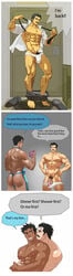 2boys abs apron balls ballsack bara black_hair body_hair bulge circumcised circumcision_scar dark-skinned_male dark_skin erect_nipples facial_hair flaccid flaccid_penis full_body gay hairy human inmomakuro large_penis male male_nipples male_only male_pubic_hair masculine masculine_male muscles muscular muscular_male mustache naked_apron necktie nipples original pecs penis pubic_hair scrotum smooth_skin smooth_skinned_male stopwatch testicles text timer underwear underwear_down undressing veiny_penis yaoi