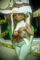 3d 3d_(artwork) absurd_res bandana belly_button big_breasts blender blender_(software) blender_cycles condom condom_wrapper dark-skinned_female dark_skin denim denim_clothing exposed_breasts exposing exposing_self female female_focus female_only flashing flashing_breasts headphones headwear jeans marina_(splatoon) money money_in_underwear octoling partially_clothed pierced_belly_button pierced_nipples piercing piercings pinup prostitution seductive seductive_look sleeveless sleeveless_shirt sleeveless_turtleneck solo solo_female solo_focus splatoon splatoon_(series) splatoon_2 sweater thong undead_h34d undressing watch