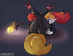 anus braixen clothing coffeefly cum cum_in_pussy cum_inside female fire gem nintendo pokémon_(species) pokemon pokemon_(species) pussy simple_background solo stick video_games