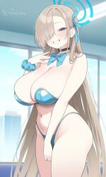 1female 1girls 2026 ai ai_art ai_assisted ai_generated anime anime_style aqua_eyes asuna_(blue_archive) bare_shoulders big_breasts bikini bikini_bottom bikini_top blonde_hair blonde_hair_female blue_archive blue_bikini blue_eyes blue_halo blue_ribbon blush blushed_face blushing_female breasts choker cleavage curvy_hips cute cute_face female female_focus female_only from_above girl hair_between_eyes hair_ribbon halo hand_near_chest hand_on_thigh hazelnut_bee hi_res high_resolution highres hips human indoors large_breasts leaning_forward leg_focus long_hair looking_at_viewer micro_bikini midriff mole_on_breast navel revealing_clothes scrunchie sexy sexy_body sideboob smile smile_at_viewer smiley_face solo solo_female solo_focus stomach strapless strapless_bikini suggestive tagme teasing thigh_focus underboob very_long_hair voluptuous voluptuous_body voluptuous_female watermark white_skin wide_hips young young_female younger_female