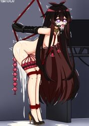 1girls amber_eyes armbinder arms_behind_back ass bondage bound bound_ankles bound_arms bound_legs brown_hair collar covered_mouth cum cum_drip cum_dripping cum_dripping_from_ass cum_dripping_from_mouth cum_dripping_out_of_pussy cum_in_ass cum_in_mouth cum_in_pussy cum_inside cum_on_ass cum_on_body cum_on_floor dildo dildo_in_ass dildo_in_mouth dildo_in_pussy female female_only gag gagged gagged_female heart_eyes high_heels hypnosis hypnotic_visor hypnotized_eyes hypnotized_female lin_kaimane long_hair nipples nude nude_female only_female rope sex_toy small_boobs thighs tied_arms tied_hands tied_legs tony_x_play tonyxplay vibrator vibrator_in_pussy virtual_youtuber vtuber vtuberfanart
