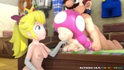 1boy 1boy2girls 2girls 3d animated ass bed bedroom blender cuckolding cuckquean ear_piercing female human human_on_humanoid indoors light-skinned_female light-skinned_male light_skin male male/female mammal mario mario_(series) mature mature_female mature_male nintendo nude nude_female nude_male patreon penetration penis princess_peach prone_position self_upload sex sound straight straight_sex super_mario_bros. tagme thepimp4565 threesome toadette trio vaginal_penetration video