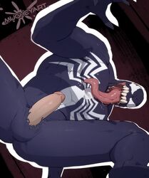 erection eyeless humanoid_penis male male_only marvel monster mugheyart muscular nude open_mouth penis saliva smooth_skin solo spider-man_(series) teeth tongue tongue_out venom venom_(marvel)