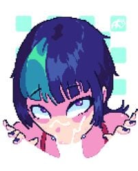 2boys angrypeach0 crossdresser crossdressing crossdressing_male cum cum_on_face cumming cumshot cumshot_on_face femboy gay gay_sex hoshi_kirara jujutsu_kaisen male male_focus male_only meme pixel_art pov pov_blowjob self_upload sucking sucking_penis tagme trap twink yaoi