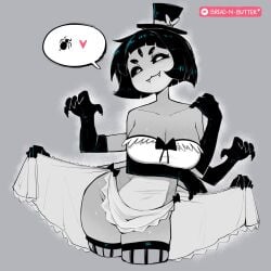 bread_and_butter breasts fangs female large_breasts muffet multi_arm multi_eye multi_limb showgirl spider_girl spider_humanoid tagme undertale undertale_(series)