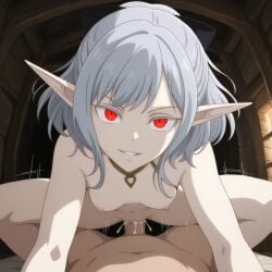 ai_generated apocalypse_bringer_mynoghra atou atou_the_sludge breasts cowgirl_position cum_inside elf elf_ears evil_smile female gray_hair grey_hair isekai_mokushiroku isekai_mokushiroku_mynoghra isekai_mokushiroku_mynoghra:hametsu_no_bunmei_de_hajimeru_sekai_seifuku looking_at_viewer nsfw odei_no_atou on_top on_top_of_viewer pale_skin pov pussy red_eyes ride sex sex_with_viewer small_breasts straddling vaginal_penetration vaginal_sex