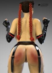 1girls 3d alternate_version_at_source apex_legends ass back_view big_ass bruise bruised_ass cynicxl3d dark-skinned_female dark_skin female femsub latina loba_(apex_legends) pussy solo spanking