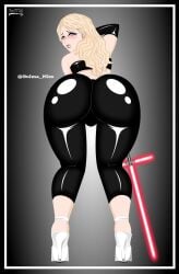 1girls amber_maiz apprentice armwear artist_request ass back_view bending_over bent_over big_ass big_breasts big_butt blonde_hair blue_eyes blush blushing_at_viewer bra breasts bubble_ass bubble_butt commission curvy_figure female hourglass_figured_female huge_breasts imminent_sex latex latex_clothing latex_pants leather leather_clothing leather_pants leggings light-skinned_female light_skin lightsaber lipstick long_hair looking_at_viewer looking_back milf mommy oc original original_character pale-skinned_female pale_skin shiny_clothes sideboob sith sith_lady sith_lord skin_tight star_wars star_wars:_the_old_republic submissive_female suggestive_look suggestive_pose thick_ass thick_thighs thighs tube_top tubetop voluptuous_female