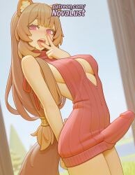 1futa 2025 ai_generated animal_ear_fluff animal_ears artist_name bangs blunt_bangs blush breasts breasts breasts brown_hair bust chest cock dick dress erection eyebrows_visible_through_hair finger_to_mouth futanari hand_to_own_mouth hi_res high_quality high_resolution highres huge_cock long_hair looking_at_viewer meme_attire novalust open_mouth patreon patreon_username penis raccoon_ears raccoon_tail raphtalia ribbed_sweater solo stable_diffusion sweater tail tate_no_yuusha_no_nariagari the_rising_of_the_shield_hero v watermark