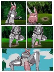 armor armored_female bunny earthworm female furry giant_worm giant_worm_in_pussy giant_worm_insertion knight outdoors pink_hair pussy rabbit rabbit_ears rabbit_girl vagina vaginal_penetration white_fur worm yonooshi zoophilia