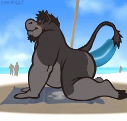 2d_animation anal anal_sex animated anthro asinus ass beach belly big_butt blender_(artwork) blush bodily_fluids chunkolilt cum digital_media_(artwork) dildo dildo_in_ass dildo_insertion donkey equid equine eyewear genital_fluids genitals grey_body hooves ice ice_dildo loop male mammal motion_tweening object_in_ass outside overweight penetration penis public public_exposure public_nudity sex_toy sex_toy_in_ass sex_toy_insertion shadow solo summer sunglasses sunny tail