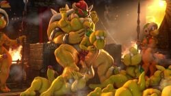 3_toes 4_fingers 8boys animated anthro anthro_on_anthro anus backsack balls ballsack barefoot big_butt bowser deep_throat feet foot_lick furry furry_male furry_only gay gay_sex hammer_bro horns indoors king koopa koopa_troopa male male/male mario_(series) moonwulf muscles muscular muscular_male nintendo nipples nude oral orgy penis pubes red_hair reptile rimming rimming_male royalty saliva scalie sex sitting sitting_on_throne size_difference soles sound_effects source_filmmaker spread_butt spread_legs sweat tagme thick_thighs toe_claws veiny_penis video worship yellow_skin