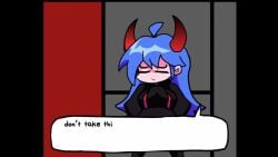 animated anon blue_hair clothed_female_nude_male clothed_sex cum_in_pussy cum_inside demon_girl demon_horns dialogue fnf_mod fnf_mods fnf_oc friday_night_funkin friday_night_funkin_mod heavenly_devilish hoodie long_hair lying_on_back missionary_position moaning muetzi music muzumi_thorns oc original_character red_eyes sex skirt sound spread_legs sprite_edit straight succubus succubus_horns tagme thighhighs vaginal_penetration video