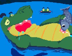 alligator animated blush boarball crocodilian erection fish heart loop male marine pixel pixel_art reptile scalie