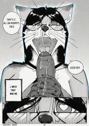 adiyah_(arcsuh) anthro arcsuh black_and_white bodily_fluids clothing comic cum cum_on_face dialogue digital_media_(artwork) duo english_text erection eyewear female fishnet_clothing foreskin fur genital_fluids genitals glasses hair handjob heart_eyes heart_symbol hi_res humanoid_genitalia humanoid_penis incest_(lore) male male/female mammal monochrome mother_(lore) mother_and_child_(lore) mother_and_son_(lore) open_mouth parent_(lore) parent_and_child_(lore) parent_and_son_(lore) partially_retracted_foreskin penile penis procyonid raccoon sex simple_background son_(lore) speech_bubble text tongue topwear zeek_(arcsuh)