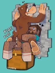 2025 against_surface anal anal_sex anthro anthro_on_top anthro_penetrated arm_hair ass balls banjo-kazooie banjo_(banjo-kazooie) bareback bear big_balls big_penis blue_background blush bodily_fluids body_hair bottomless bottomless_human bottomless_male chest_(container) clothed clothed/nude clothing container cowgirl_position crossover cum cum_in_ass cum_inside cum_on_balls cum_on_own_balls cum_on_own_penis cum_on_penis cum_on_self drooling duo english_text erection eyebrows facial_hair feet footwear from_front_position fur genital_fluids genitals hair heart_symbol hi_res human human_on_anthro human_on_bottom human_penetrating human_penetrating_anthro humanoid_genitalia humanoid_penis interspecies kneeling leg_hair looking_at_another looking_pleasured male male/male male_on_bottom male_on_top male_penetrated male_penetrating male_penetrating_male mammal microsoft minecraft mojang motion_lines muscular muscular_anthro muscular_male narrowed_eyes nude on_bottom on_container on_top one_eye_closed onomatopoeia penetration penile penile_penetration penis penis_in_ass rareware rock saliva sex shadow shirt signature simple_background sitting smile socks soles sound_effects spicyramen steve_(minecraft) stubble teeth text topwear tuft xbox_game_studios