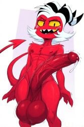 abs ai_generated anthro balls big_balls big_penis cock cocky69 demon demon_humanoid erect_penis erection excessive_size hard_cock helluva_boss hyper_penis imp long_penis male male_only moxxie_(helluva_boss) muscles muscular muscular_anthro muscular_male pecs pectorals penis testicles veins veiny veiny_arms veiny_balls veiny_legs veiny_penis veiny_testicles