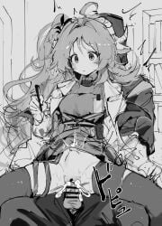 1boy :/ arknights bar_censor censored clothed_sex clothes_lift coat cowgirl_position cum cum_in_pussy cum_overflow dress dress_lift expressionless eyjafjalla_(arknights) female greyscale highres holding holding_pen horns indoors lanyard long_hair monochrome no_nose open_clothes open_coat paofan pen penis reverse_upright_straddle sex sheep_girl sheep_horns stomach_bulge straight time_stop vaginal_penetration