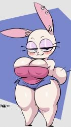 1girls 2024 :3 animated animated anthro areola_slip areolae arms_behind_back artist_name artist_signature barefoot big_breasts blue_eyes blush blush bottomwear bouncing_breasts breasts breasts_bounce bunny bunny_ears bunny_girl bunny_tail cleavage ear_piercing eyelashes eyeshadow female female_only front-tie_top full_body furry half-closed_eyes humanoid jackie_(shoobular) joaoppereiraus lagomorph lagomorph_humanoid large_breasts large_thighs leporid long_ears looking_at_viewer loop original original_character rabbit rabbit_ears rabbit_girl rabbit_humanoid rabbit_tail seductive seductive_look seductive_smile shiny_skin short_skirt shortstack simple_background skirt_lift smile smiling smiling_at_viewer smug smug_face solo solo_female standing tail thick_legs thick_thighs thunder_thighs topwear white_body white_fur wide_hips