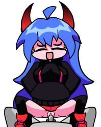 animated anon biting_lip blue_hair closed_eyes clothed_female_nude_male clothed_sex cum_in_pussy cum_inside demon_girl demon_horns fnf_mod fnf_mods fnf_oc friday_night_funkin friday_night_funkin_mod heavenly_devilish hoodie long_hair looking_away lying_on_back missionary_position moaning muetzi muzumi_thorns oc original_character red_eyes self_upload sex shy skirt spread_legs sprite_edit straight succubus succubus_horns thighhighs vaginal_penetration