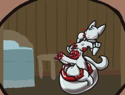 animate_inanimate anthro areolae ass balls bandai_namco big_lips big_lips_no_eyes blush canid canine corruption digimon digimon_(species) femboy fox furry genitals goo_creature hi_res huge_balls huge_cock hung_bottom hung_femboy hung_trap latex lipples lips living_clothing male nipple_mouth nude penis penis_expansion penis_extension penis_mouth renamon slime stomach_mouth tagme trapknight