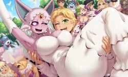 10girls 2025 4boys 5:3 absolutely_everyone absurd_res alex_(gammainks) anthro armwear artist_name bianca_(gammainks) black_body black_fur black_hair blonde_hair blue_body blue_fur blue_sclera bodily_fluids breasts bridal_carry brown_hair brown_sclera carrying_another cleavage closed_eyes clothed clothing comic corsage crying digit_ring digital_media_(artwork) dress dylan_(gammainks) ear_piercing ear_ring eevee eeveelution espeon eyebrows eyelashes faceless_character faceless_male feathers female fingers flareon forehead_gem freckled_face freckles fur furgonomics furry-specific_piercing fuyuki_(gammainks) gammainks gem generation_1_pokemon generation_2_pokemon generation_4_pokemon generation_6_pokemon generation_8_pokemon glaceon green_eyes grin group hair happy_ending human human_on_anthro husband_and_wife interspecies interspecies_romance jewelry jolteon kiwi_(gammainks) large_group leaf leaf_hair leafeon looking_at_viewer male malon_(gammainks) mammal markings married_couple mole_(marking) mole_under_eye mole_under_mouth nintendo one_eye_closed open_mouth open_smile outside piercing pink_body pink_fur plant plant_hair pokemon pokemon_(species) pokephilia pseudo_hair pupils purple_body purple_fur purple_sclera red_sclera ring ring_(marking) ring_piercing serena_(gammainks) sirfetch'd smile sylveon tail tail_piercing tan_body tan_fur tears tears_of_joy text the_end umbreon valerie_(gammainks) vanessa_(gammainks) vaporeon wedding wedding_dress wedding_ring wedding_veil white_body white_feathers white_fur white_pupils wholesome yellow_body yellow_fur