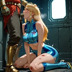 afraid ai_generated all_fours bare_shoulders big_cock blonde_hair blowjob breasts crop_top crossover crying deepthroat defeated dominant_male dominated dominated_female domination dungeon fellatio female game_over ganondorf grabbing_hair grabbing_head hair_down hand_on_head heavy_breathing heels heroine_in_trouble huge_cock humiliated humiliation injured irrumatio knee_boots looking_at_partner male metroid midriff on_knees painful penis raped samus_aran shorts submissive submissive_female super_smash_bros. sweat sweating sweaty tears the_legend_of_zelda thighs torn_clothes wounded zero_suit_samus