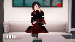 camera casting_couch female female_focus female_only koikatsu no_sex ruby_rose rwby short_hair silver_eyes sofa