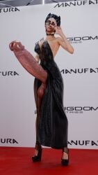 3d big_balls big_breasts clove_(valorant) dress erection exposed_penis futa_only futanari glasses high_heels looking_at_viewer manufatura self_upload tagme thick_penis valorant vein veiny_penis