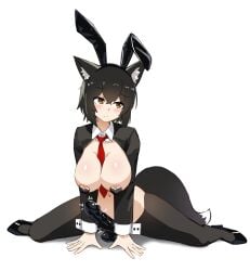 artist_request fake_animal_ears futanari oc pasties reverse_bunnysuit tail wolf_girl