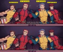 balls bara blood_blockade_battlefront boner cosplay costume deadpool_(cosplay) erection erection_under_clothes gay james_howlett klaus_von_reinhertz male male_only marvel marvel_comics muscles muscular penis ulf_vasquez vvulfbara wolverine_(cosplay) wolverine_(x-men) x-men