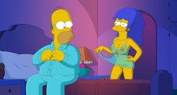 breasts erect_nipples gp375 homer_simpson marge_simpson no_panties pussy see-through_clothing tempting the_simpsons thighs